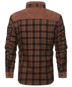Snap Front Faux Fur Lined Flannel Jacket for Men | Winter Outerwear
