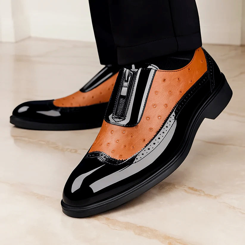 Roberto Russo Ostrich Dress Shoes with Gloss Finish