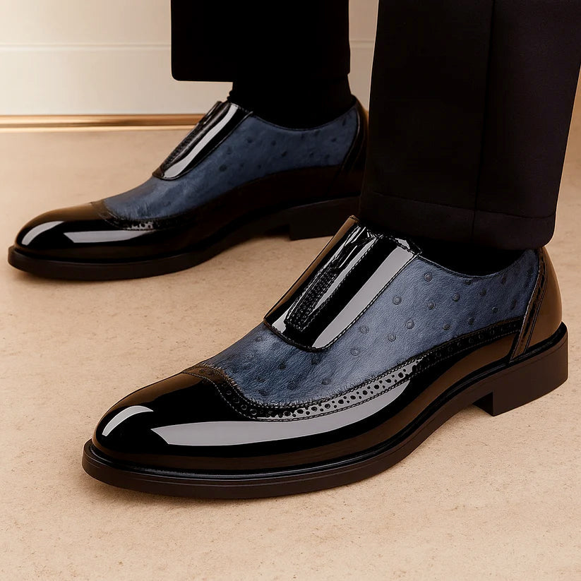 Roberto Russo Ostrich Dress Shoes with Gloss Finish
