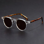 Round Vintage Sunglasses with Contrast Frame
