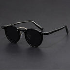 Round Vintage Sunglasses with Contrast Frame