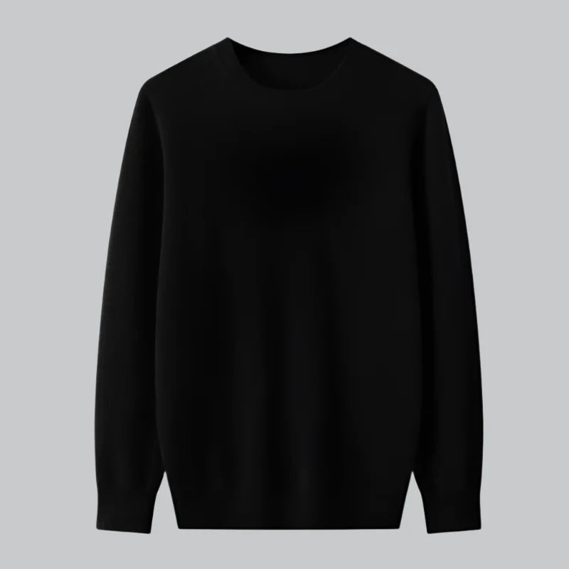 Extrafine Merino Wool Round Neck Sweater for Men | Spring Layering