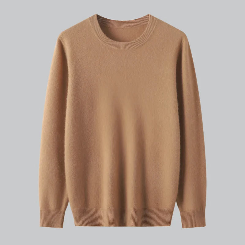 Extrafine Merino Wool Round Neck Sweater for Men | Spring Layering