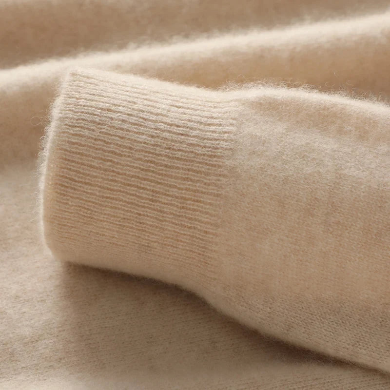 Extrafine Merino Wool Round Neck Sweater for Men | Spring Layering