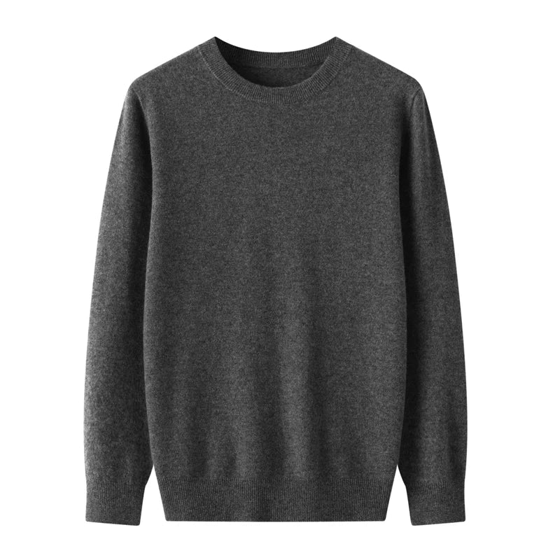 Extrafine Merino Wool Round Neck Sweater for Men | Spring Layering