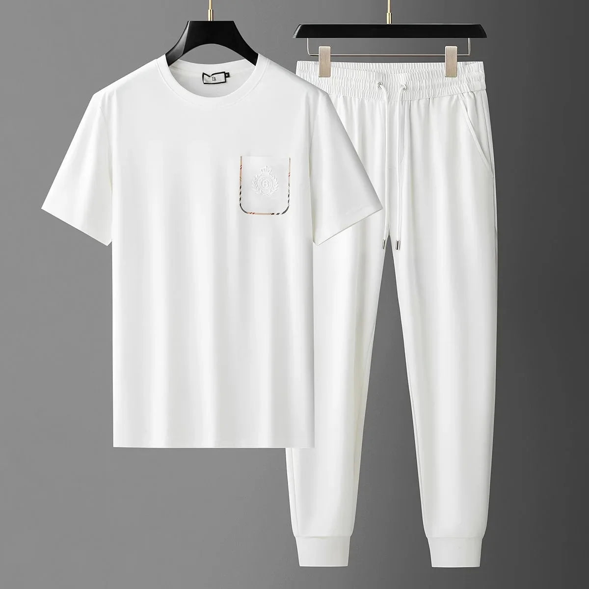 Relaxed Fit Crewneck Tee and Jogger Set for Men | Casual Wear