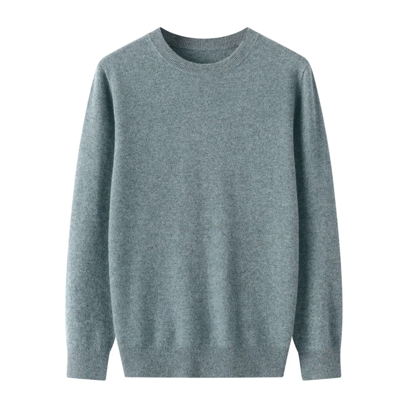 Extrafine Merino Wool Round Neck Sweater for Men | Spring Layering