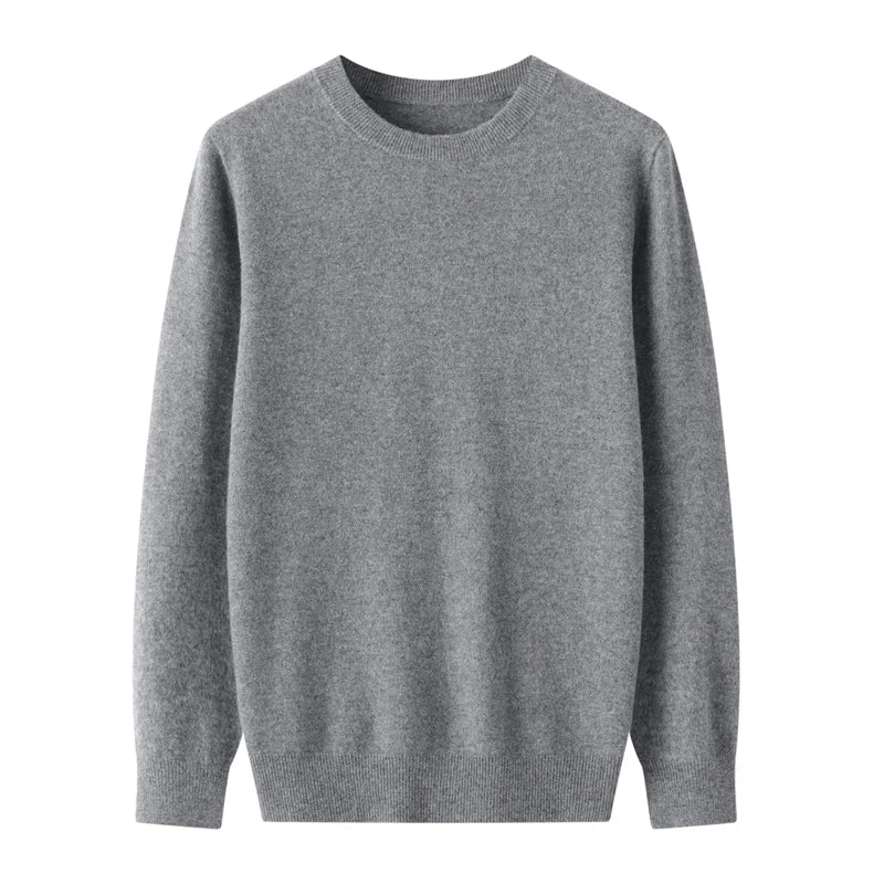 Extrafine Merino Wool Round Neck Sweater for Men | Spring Layering