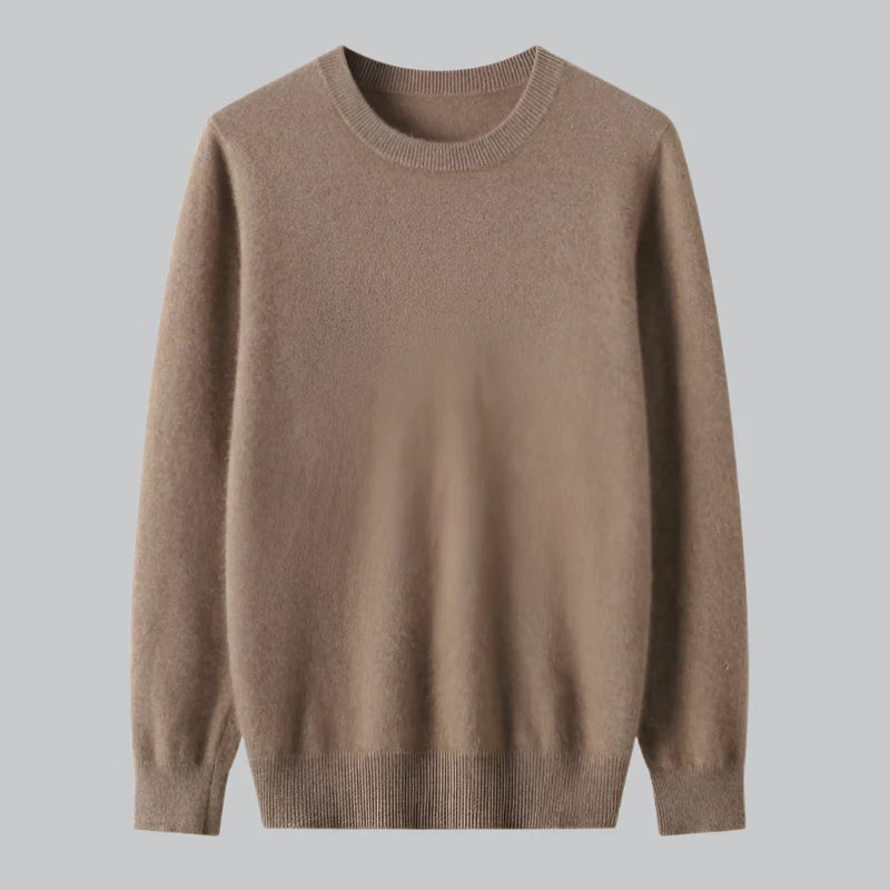 Extrafine Merino Wool Round Neck Sweater for Men | Spring Layering