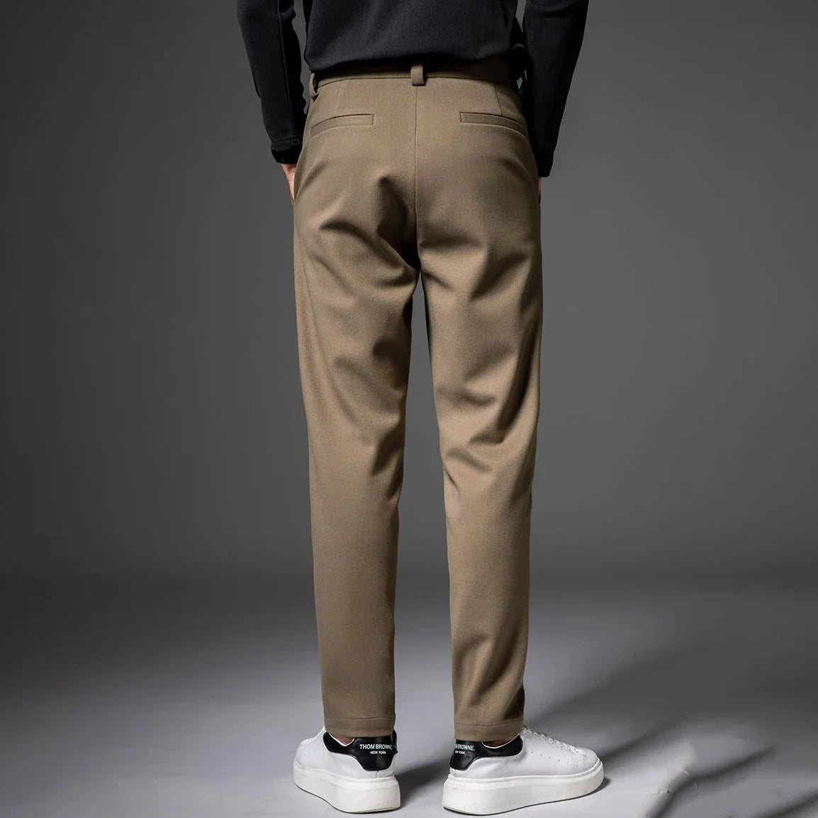 Heavy Wool Straight Leg Dress Trousers for Men | Winter Formal Wear