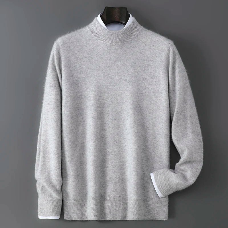 Soft Cashmere Mock Neck Sweater for Men | Smart Casual Wear