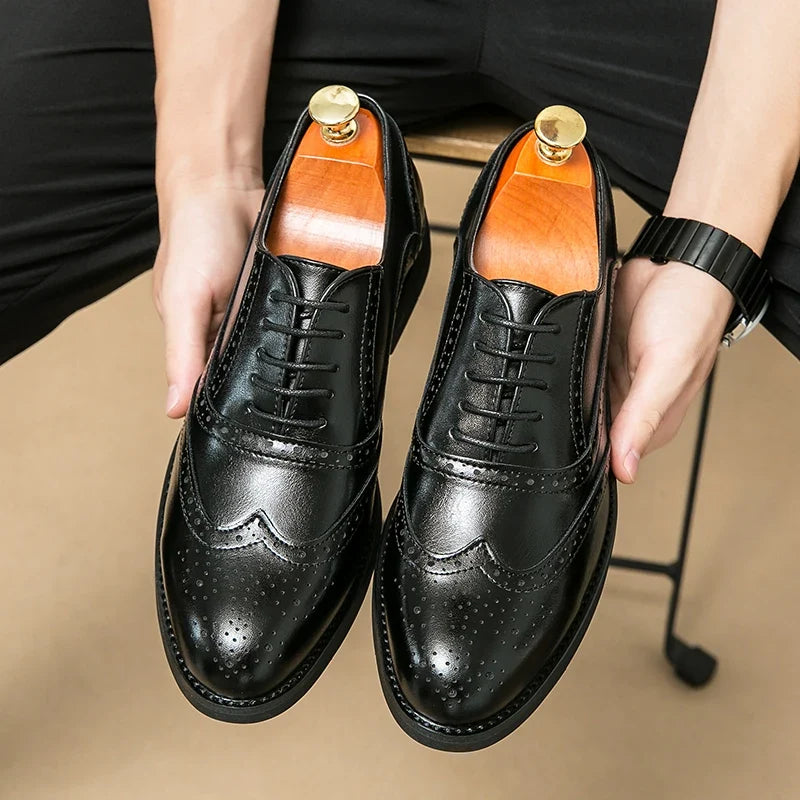 White Leather Brogue Oxford Shoes for Men | Weddings and Business Wear