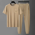 Relaxed Fit Crewneck Tee and Jogger Set for Men | Casual Wear