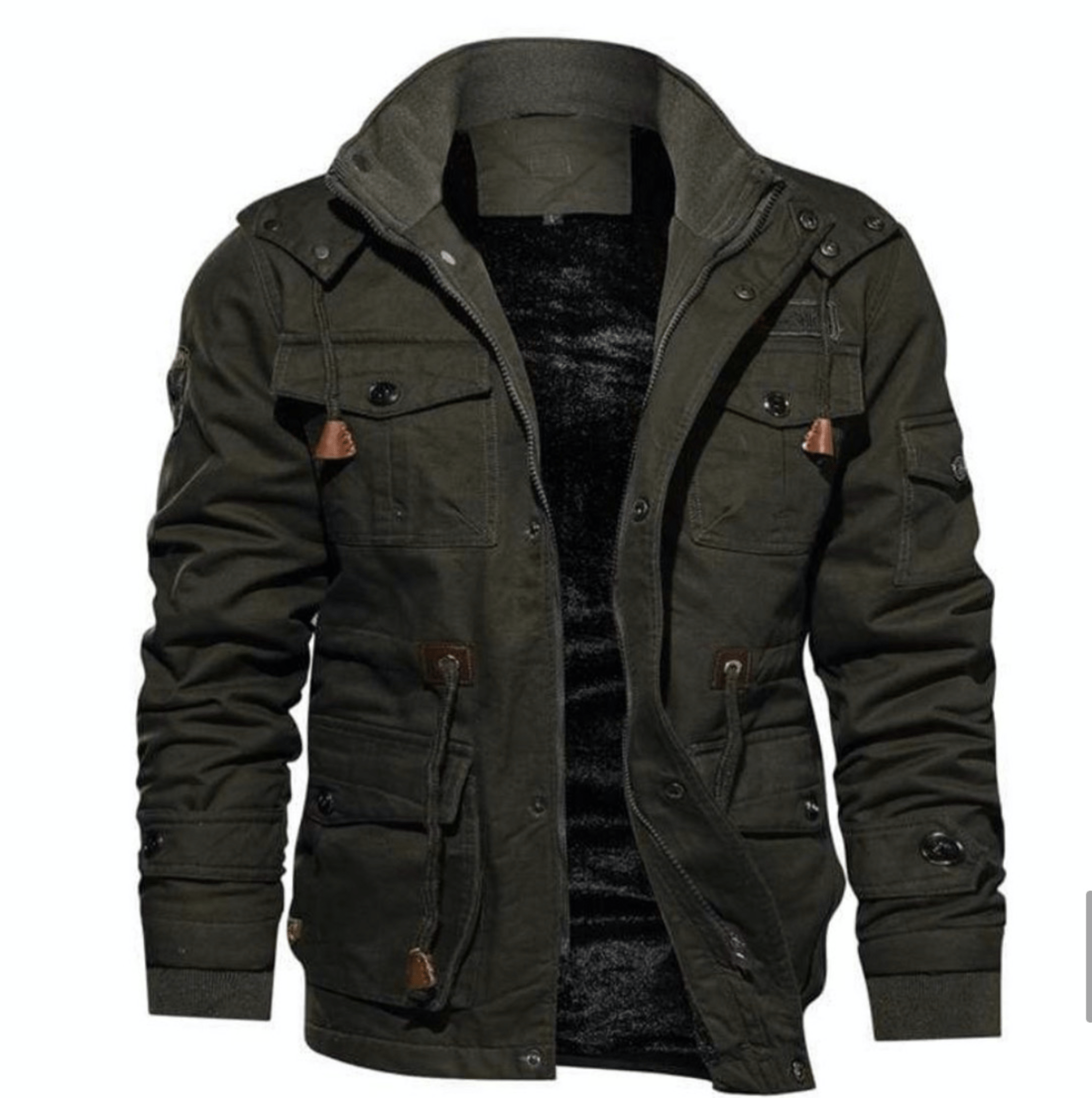 Fleece Lined Wind Resistant Hooded Cotton Coat for Men | Winter Outerwear