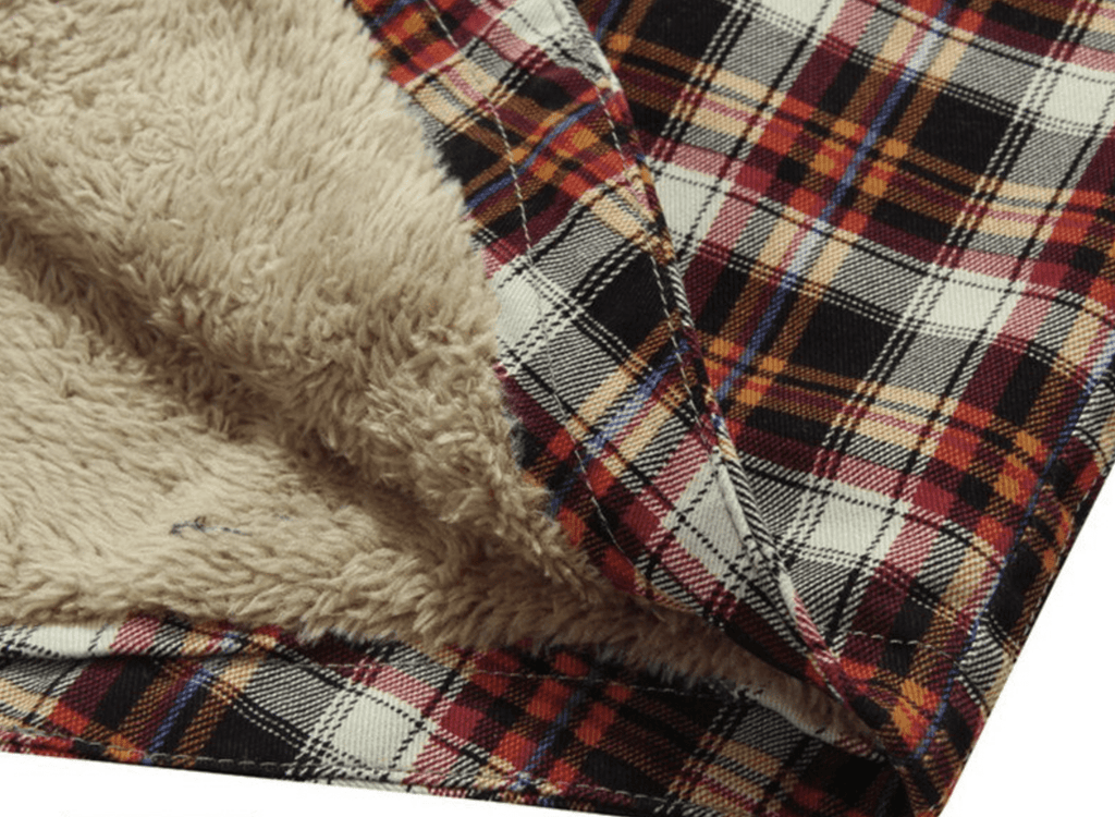Faux Fur Lined Plaid Shirt Jacket for Men | Cold Weather Layering
