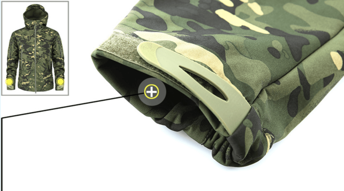 Hooded Camo Jacket with Zip Pockets for Men | Outdoor Wear