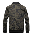 Camo Windbreaker Bomber Jacket with Mandarin Collar for Men | Outdoor Wear