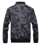 Camo Windbreaker Bomber Jacket with Mandarin Collar for Men | Outdoor Wear