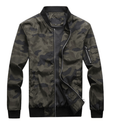 Camo Windbreaker Bomber Jacket with Mandarin Collar for Men | Outdoor Wear