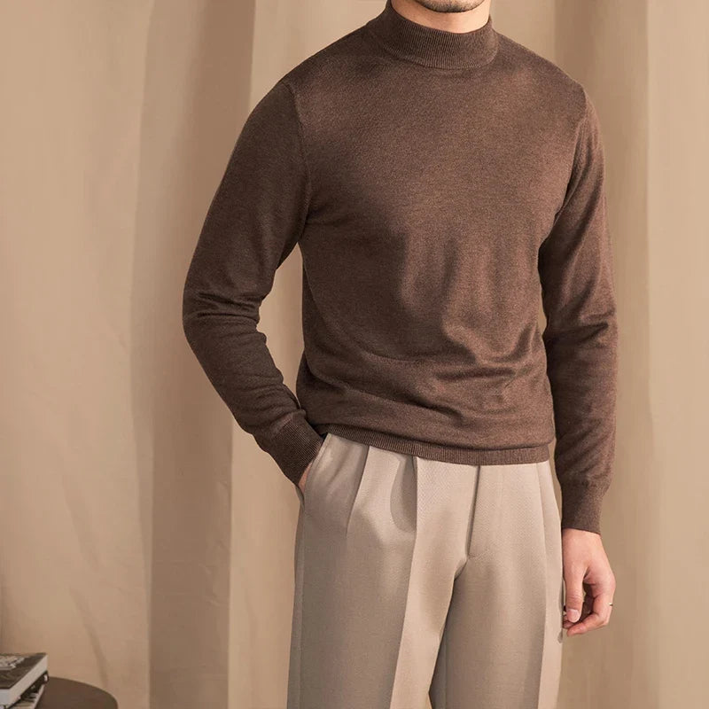 Merino Wool Half Turtleneck Sweater for Men | Smart Casual Wear