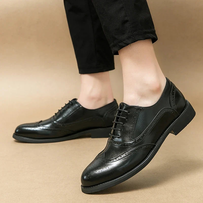 White Leather Brogue Oxford Shoes for Men | Weddings and Business Wear