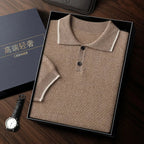 Short Sleeve Cashmere Knit Polo Shirt for Men | Year Round Wear