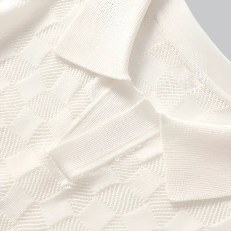 Mulberry Silk Knit Polo Shirt for Men | Business Casual Wear