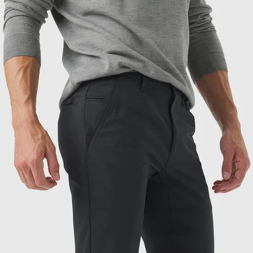 Dirt Repellent Slim Fit Stretch Trousers for Men | Office and Outdoor Wear