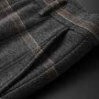 Slim Fit Plaid Stretch Business Trousers for Men | Office Wear