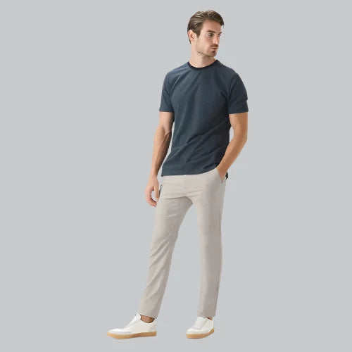 Dirt Repellent Slim Fit Stretch Trousers for Men | Office and Outdoor Wear