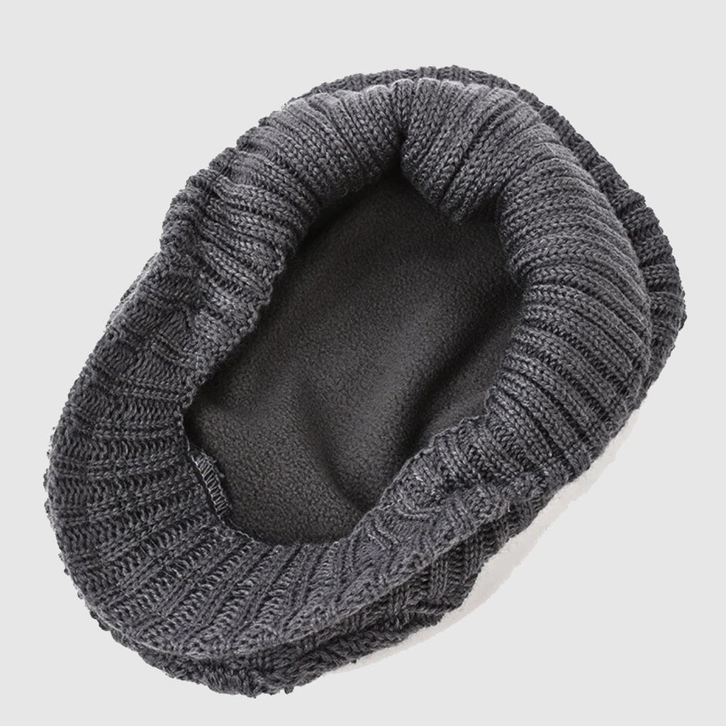 Cable Knit Cap with Fleece Lining