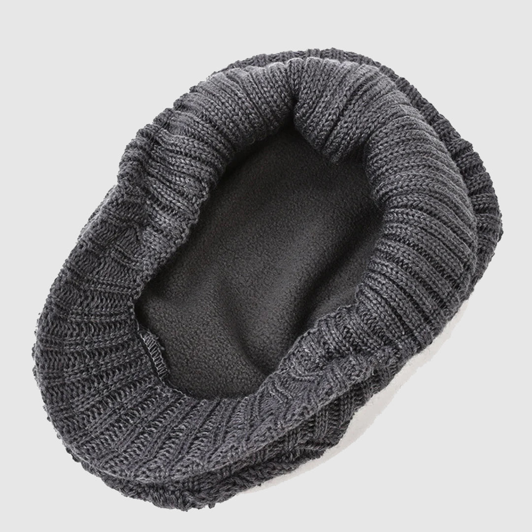 Cable Knit Cap with Fleece Lining