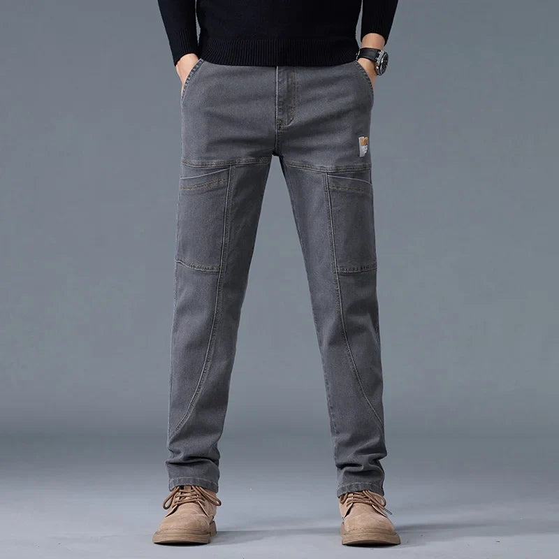 Straight Fit Multi Pocket Denim Jeans for Men | Work and Casual Wear