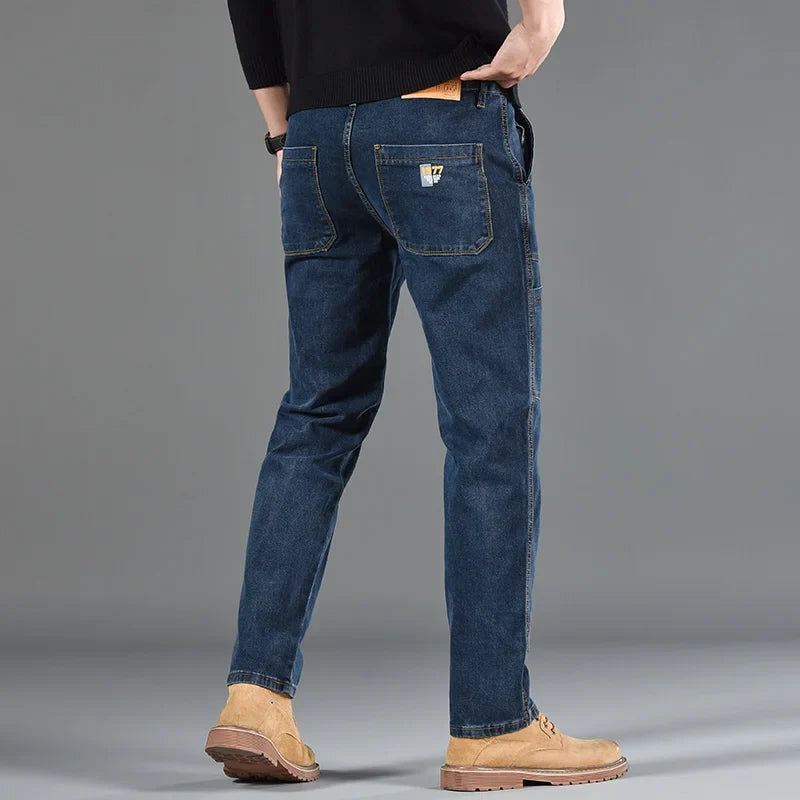 Straight Fit Multi Pocket Denim Jeans for Men | Work and Casual Wear