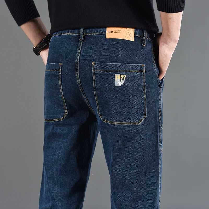 Straight Fit Multi Pocket Denim Jeans for Men | Work and Casual Wear