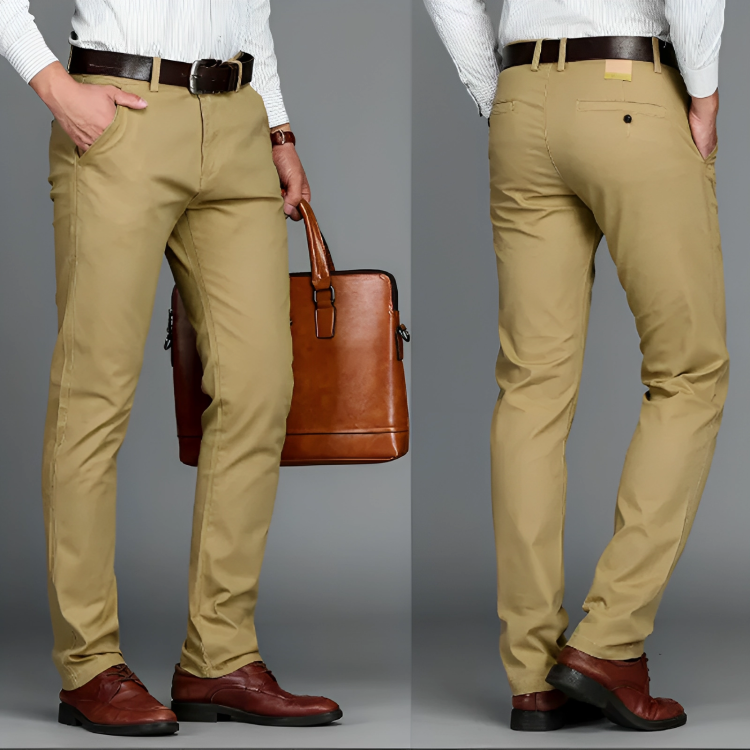 Four Way Stretch Slim Fit Cotton Chinos for Men | Office and Everyday Wear