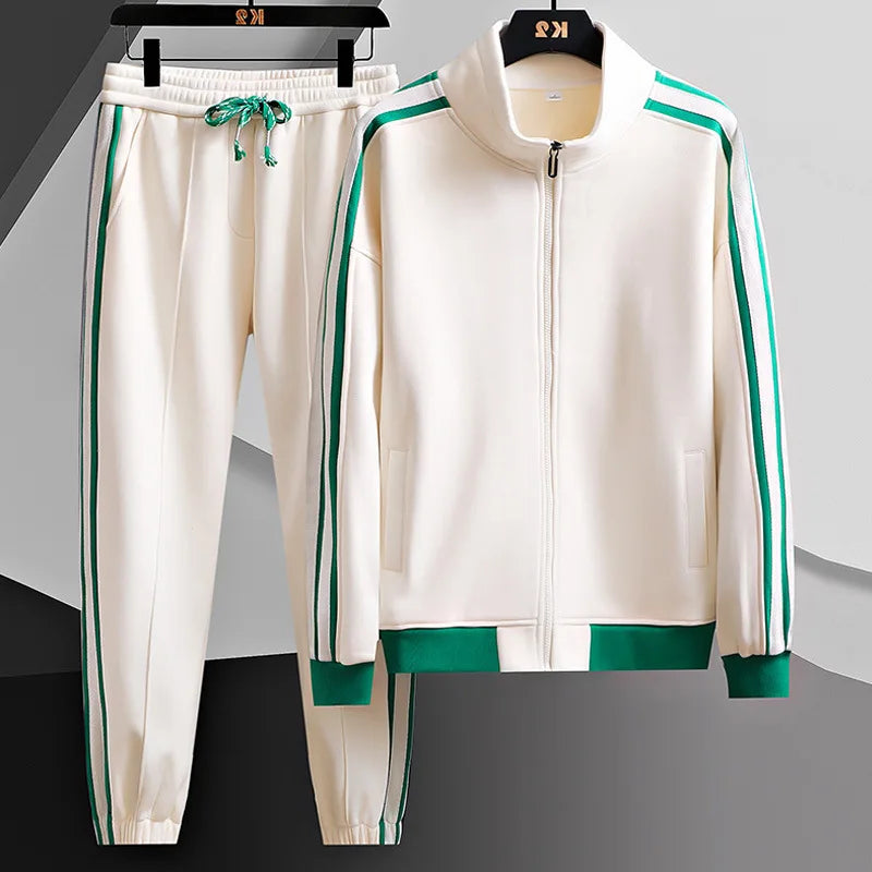 Contrast Stripe Track Jacket and Jogger Set for Men | Activewear