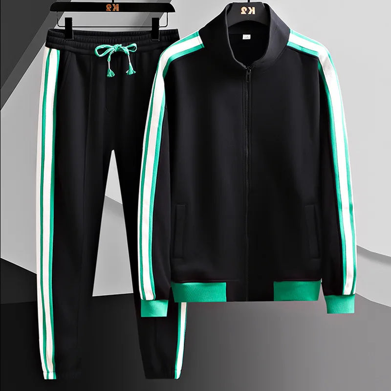 Contrast Stripe Track Jacket and Jogger Set for Men | Activewear