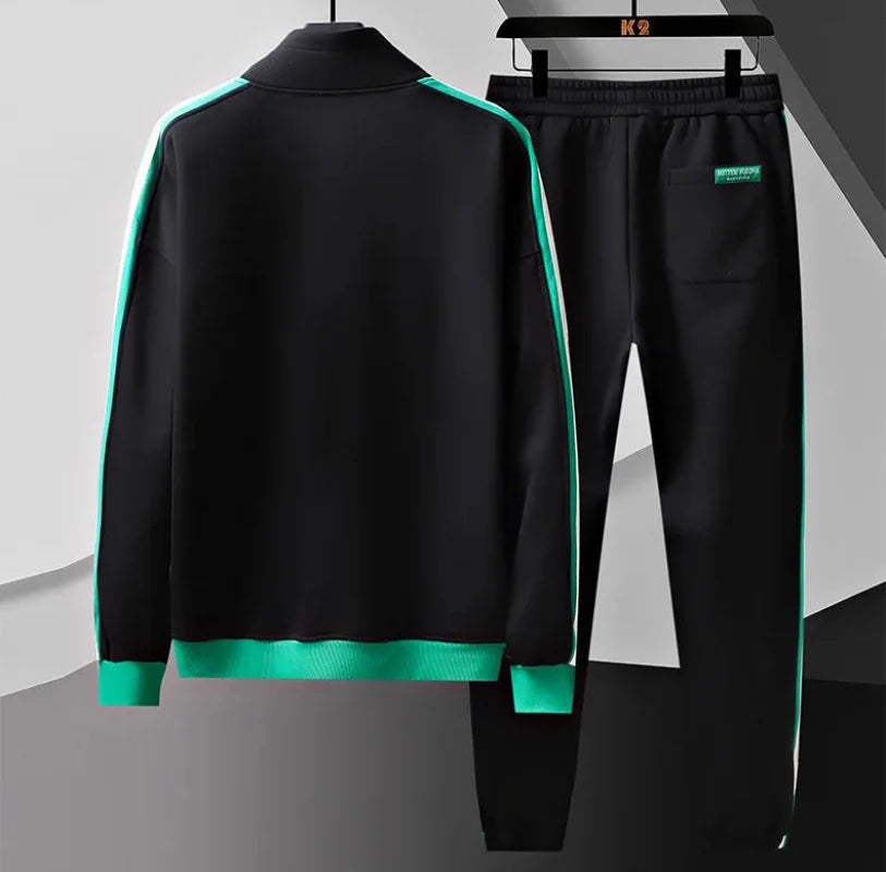 Contrast Stripe Track Jacket and Jogger Set for Men | Activewear