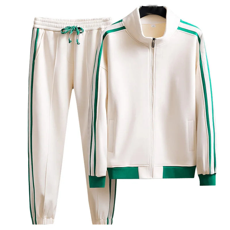 Contrast Stripe Track Jacket and Jogger Set for Men | Activewear
