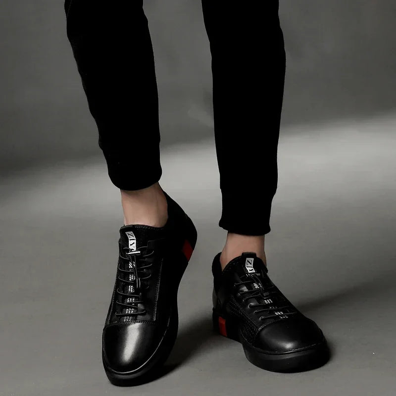 Perforated Leather Low Top Sneakers for Men | Summer Wear