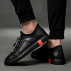 Perforated Leather Low Top Sneakers for Men | Summer Wear
