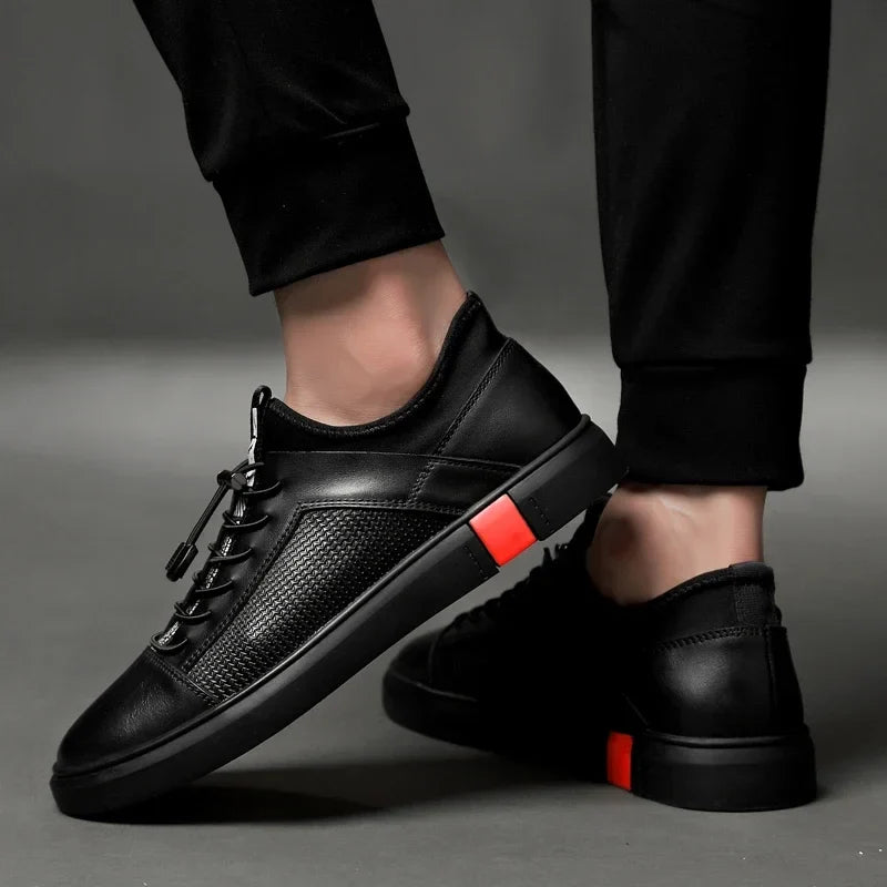 Perforated Leather Low Top Sneakers for Men | Summer Wear