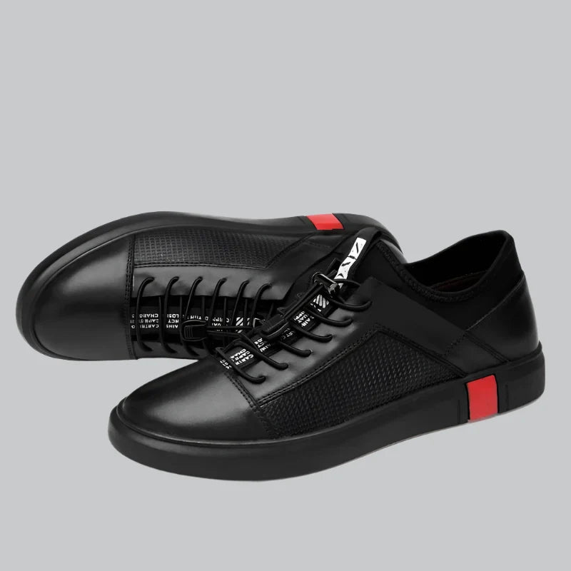 Perforated Leather Low Top Sneakers for Men | Summer Wear