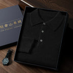 Cashmere Knit Long Sleeve Polo Sweater for Men | Smart Casual Wear