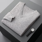 Merino Wool V Neck Sweater for Men | Business and Casual Wear