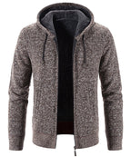 Textured Knit Zip Up Fleece Hoodie for Men | Cold Weather Layering