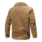 Sherpa Lined Button Front Cotton Bomber Jacket for Men | Winter Outerwear