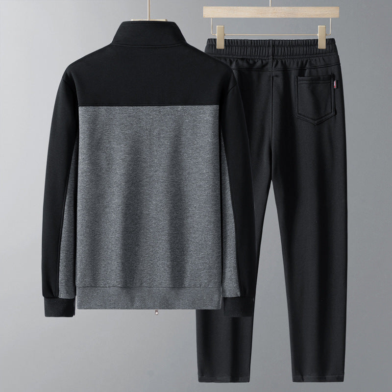 Two Tone Full Zip Jacket and Jogger Track Set for Men | Athleisure Wear