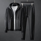 Quick Dry Zip Hooded Tracksuit Set for Men | Sports and Casual Wear